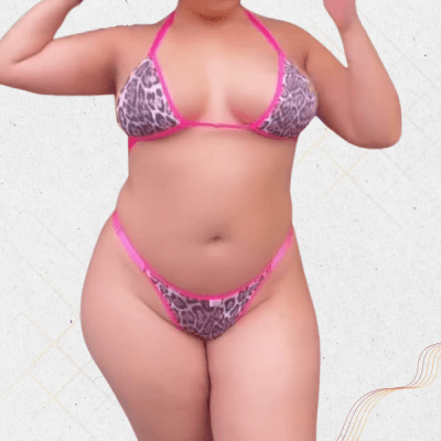 Biquíni Para Bronzeamento MB Brasil- Onça Borda Rosa